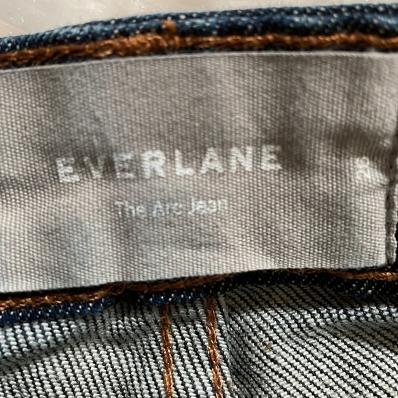 Everlane The Arc High Straight Leg Jeans in Indigo Raw Hem Size 26 - Picture 7 of 10